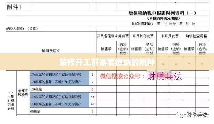 装修开工前需要缴纳的税种